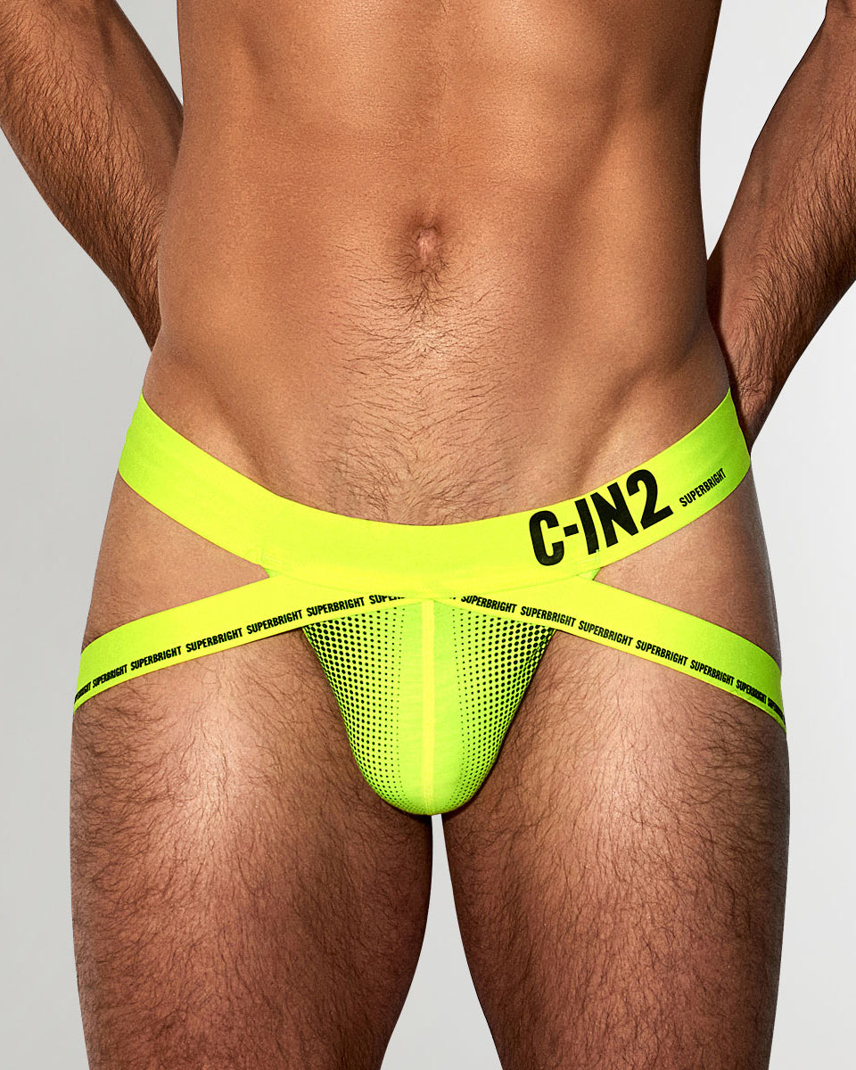 C-IN2 Super Bright Neon Jockstrap Neon-yellow
