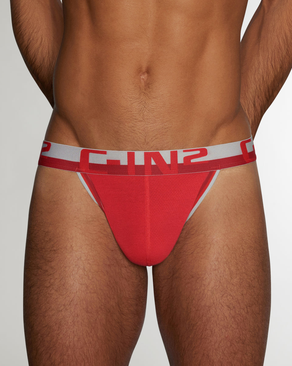 C-IN2 Mesh Thong Randall-red