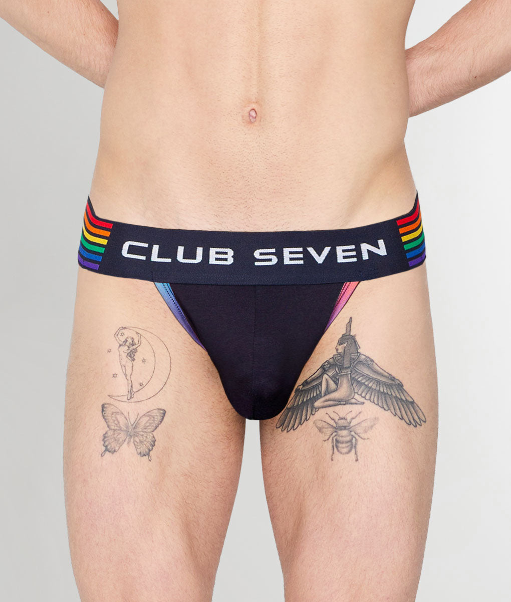 Club Seven Rainbow Navy Thong Navy