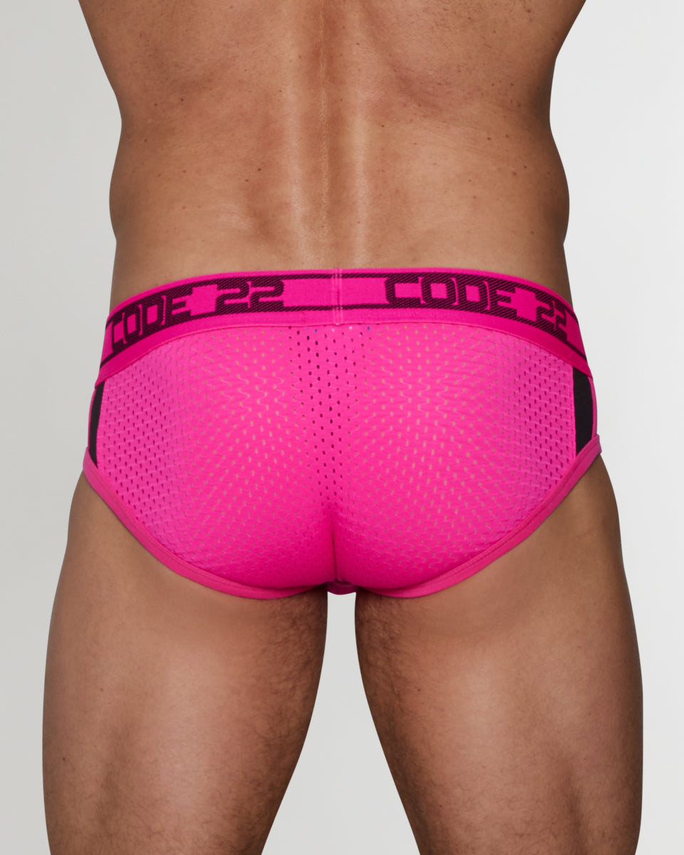 CODE 22 Sport Mesh Push-Up Brief CODE 22 Sport Mesh Push-Up Brief Fucsia---black