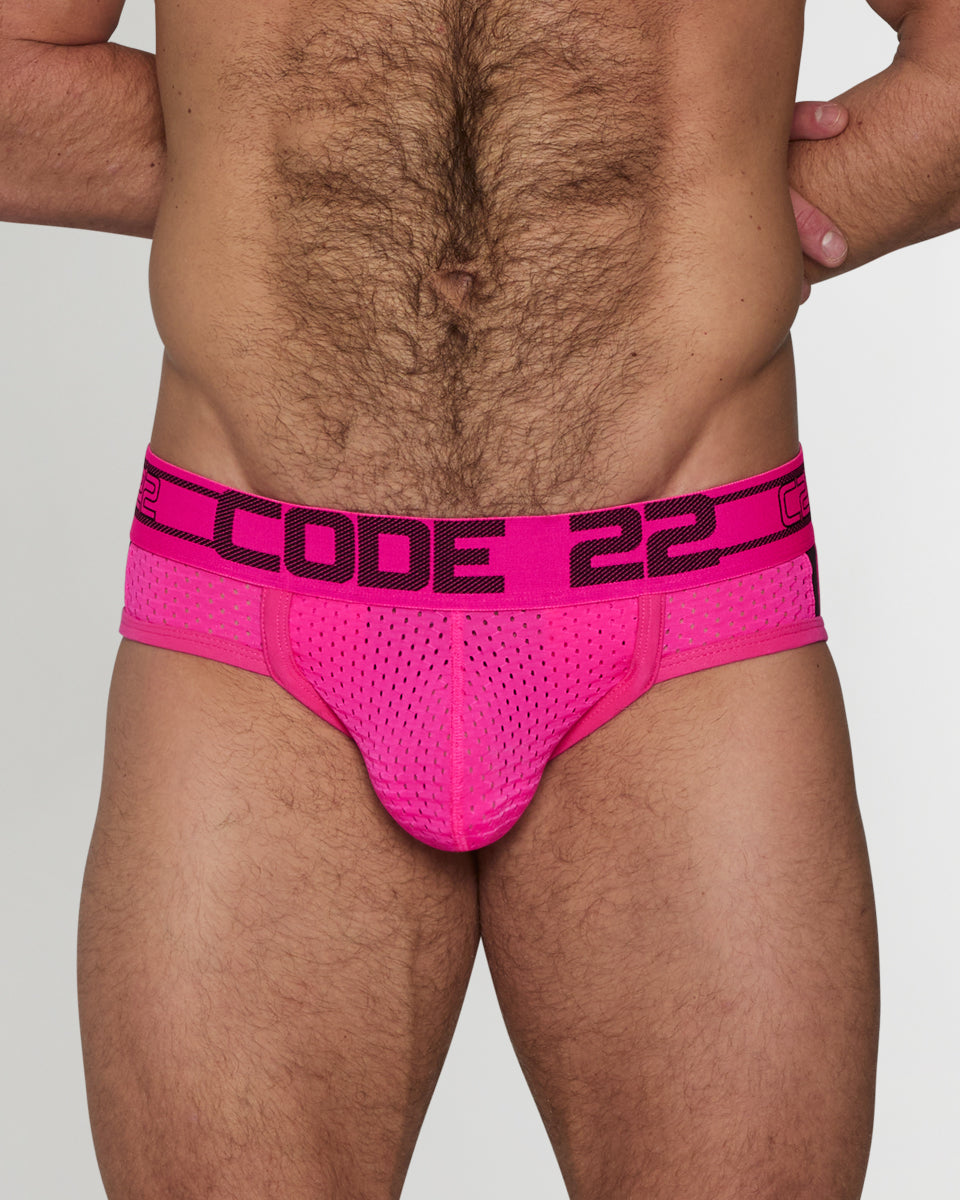 CODE 22 Sport Mesh Push-Up Brief CODE 22 Sport Mesh Push-Up Brief Fucsia---black