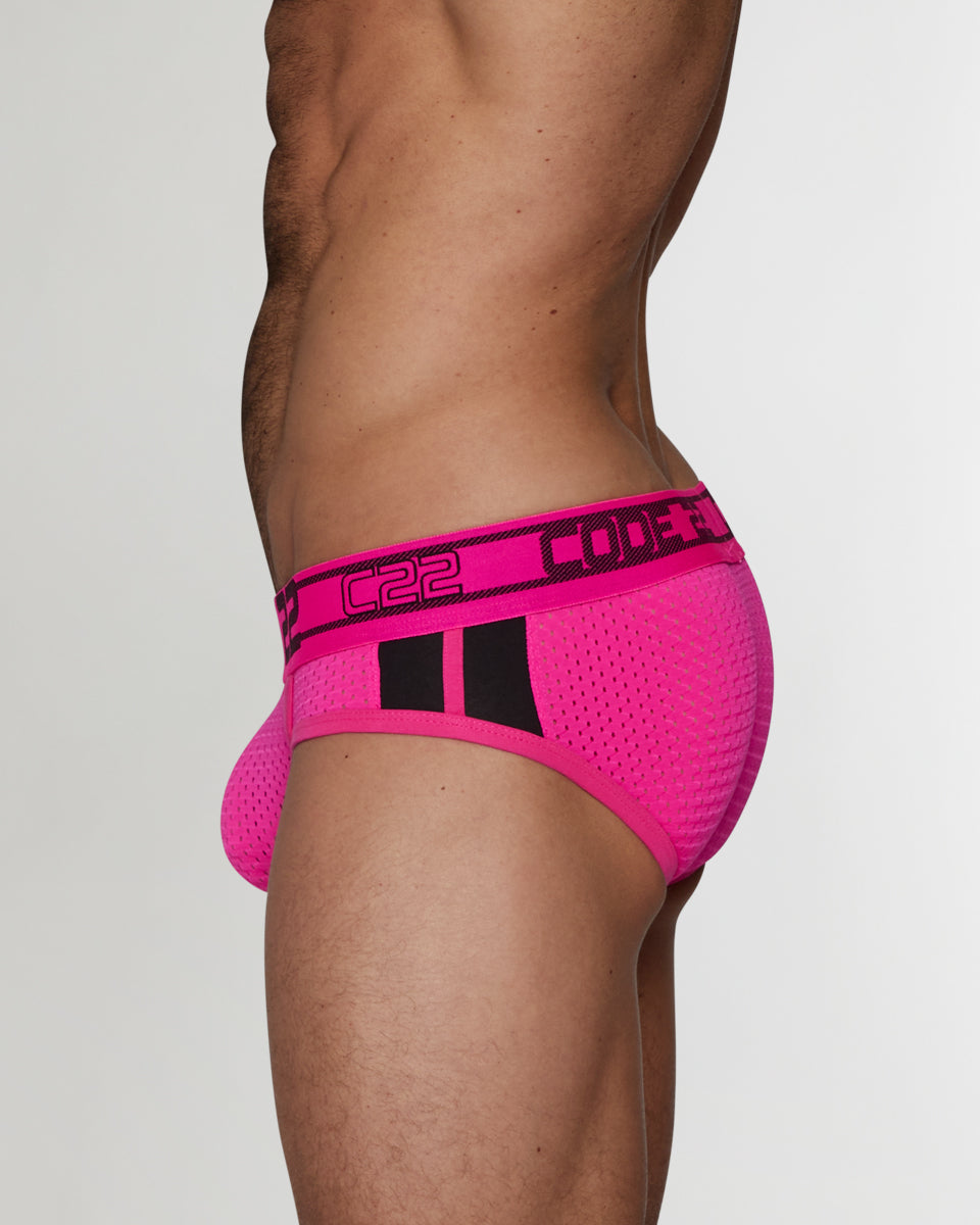 CODE 22 Sport Mesh Push-Up Brief CODE 22 Sport Mesh Push-Up Brief Fucsia---black