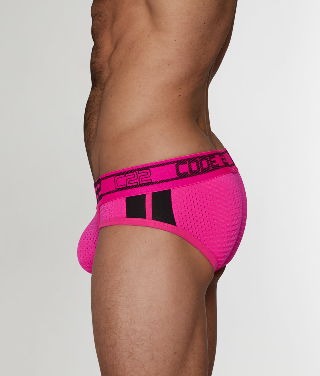 CODE 22 Sport Mesh Push-Up Brief CODE 22 Sport Mesh Push-Up Brief Fucsia---black