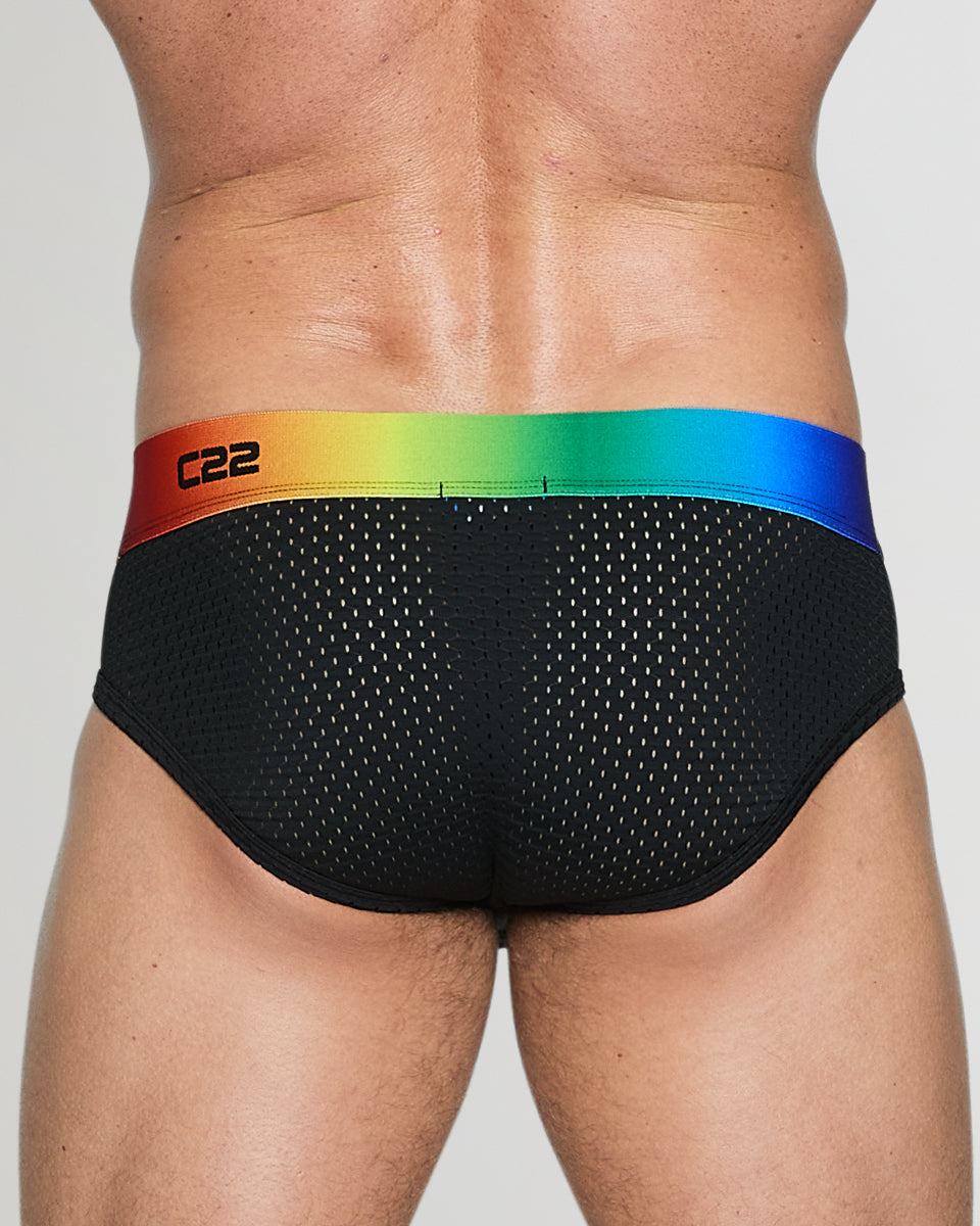 CODE 22 Pride Mesh Brief Black