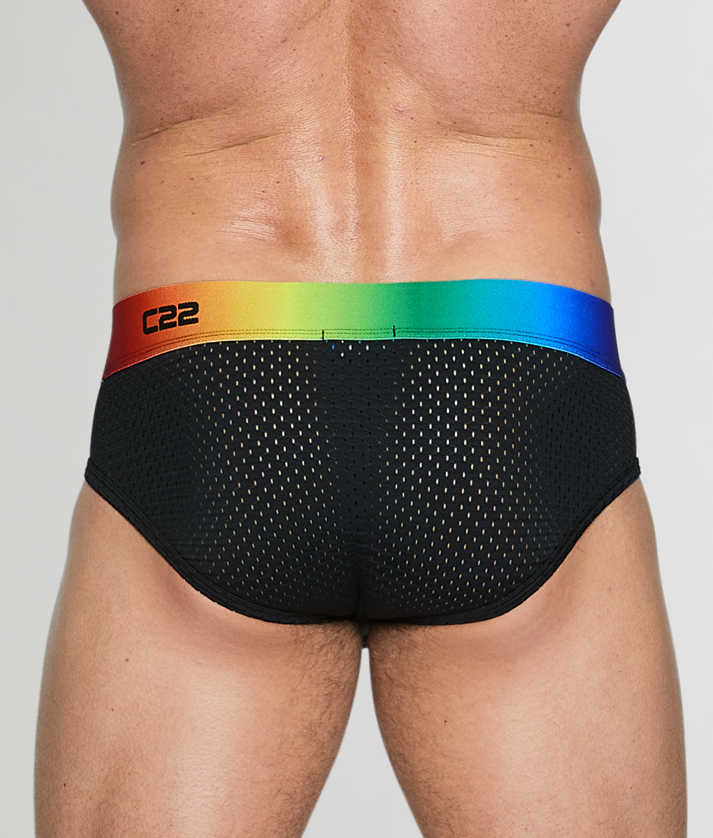 CODE 22 Pride Mesh Brief Black
