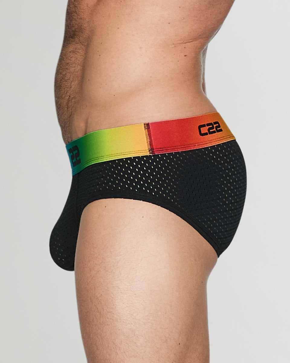 CODE 22 Pride Mesh Brief Black