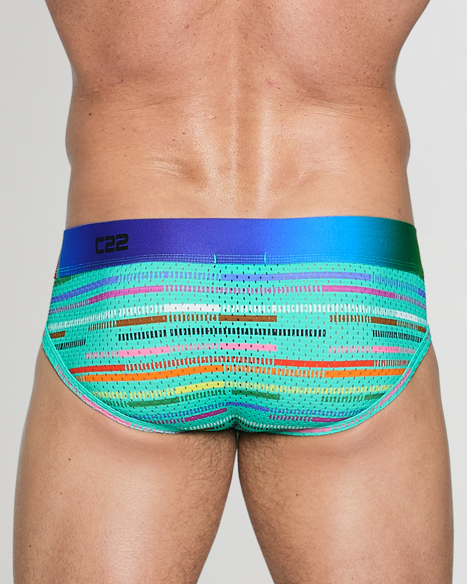 CODE 22 Pride Mesh Brief Turquoise