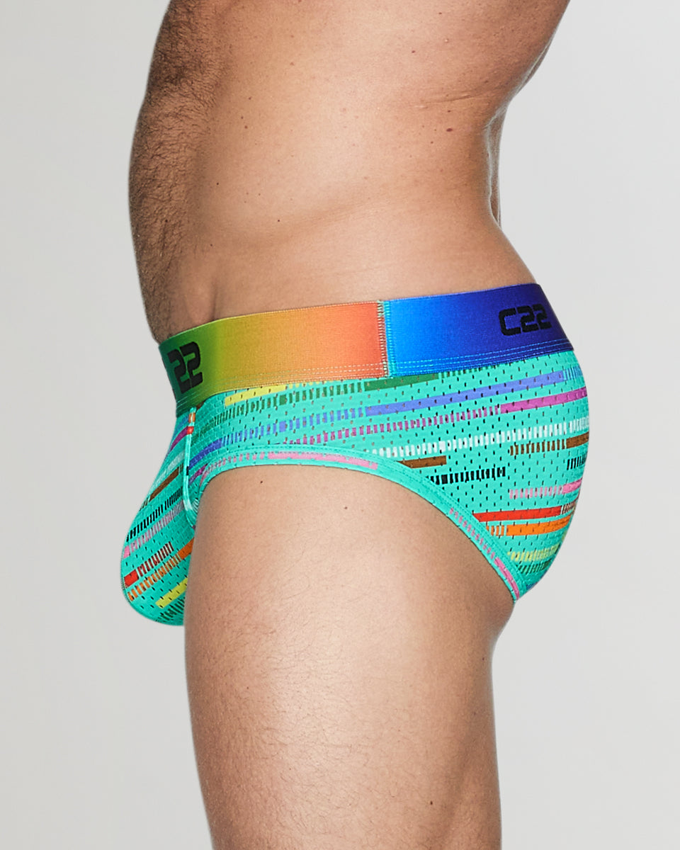 CODE 22 Pride Mesh Brief Turquoise