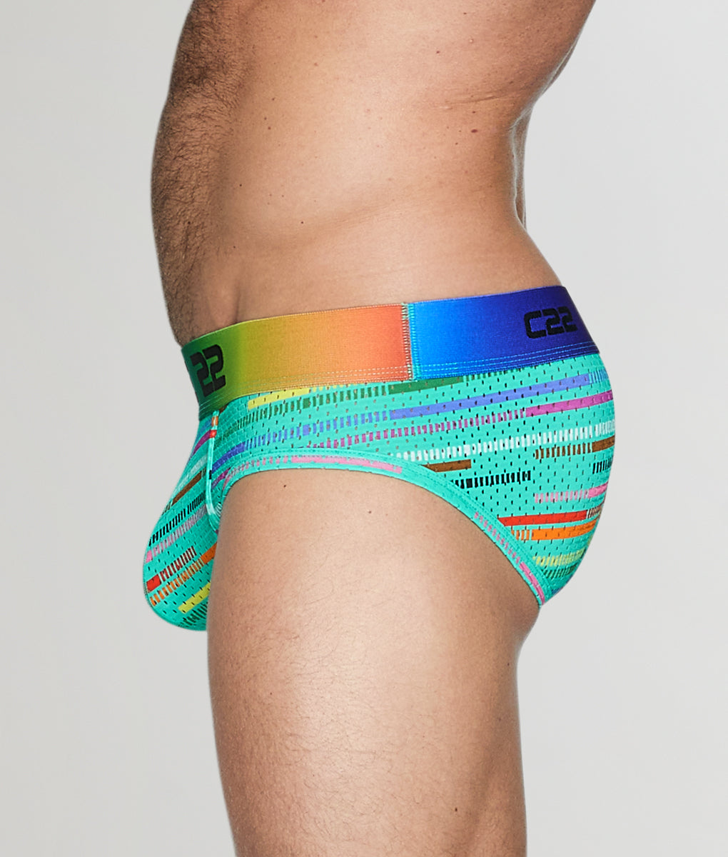CODE 22 Pride Mesh Brief Turquoise