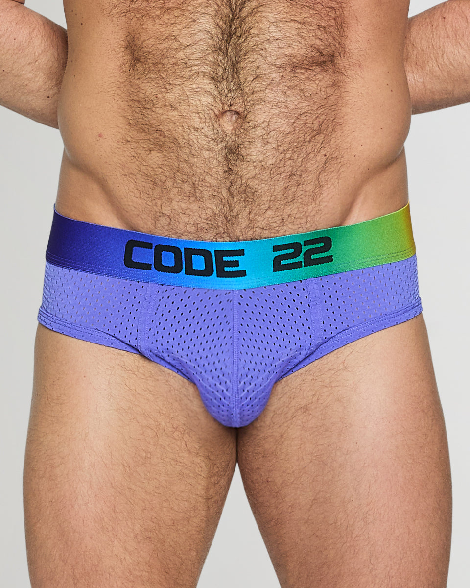 CODE 22 Pride Mesh Brief Grape
