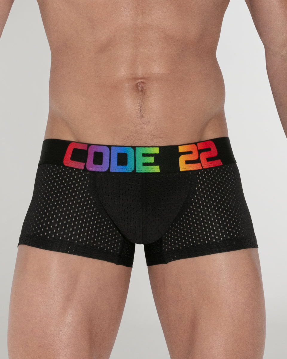 CODE 22 Pride Mesh Trunk CODE 22 Pride Mesh Trunk Solid-black