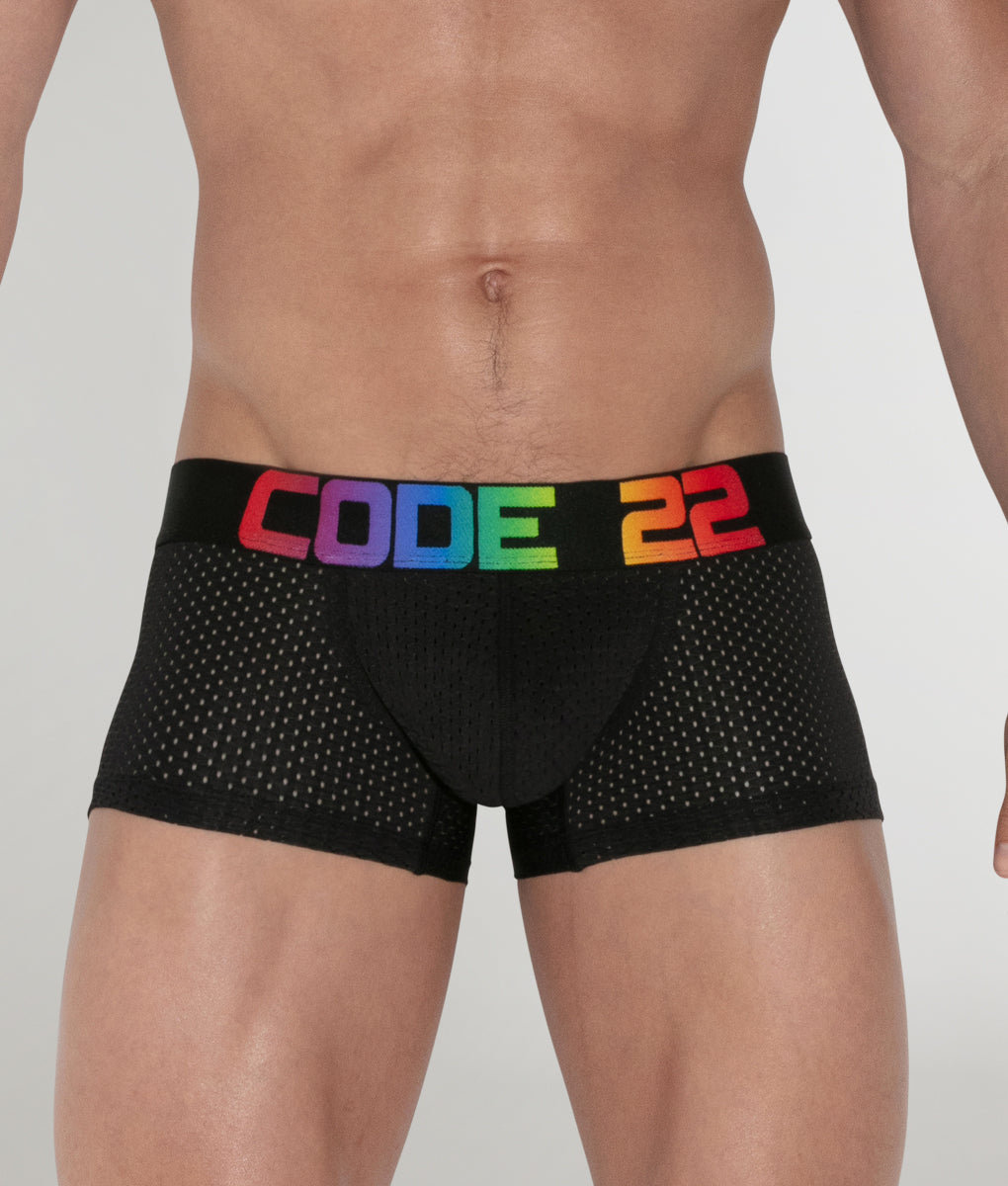 CODE 22 Pride Mesh Trunk CODE 22 Pride Mesh Trunk Solid-black