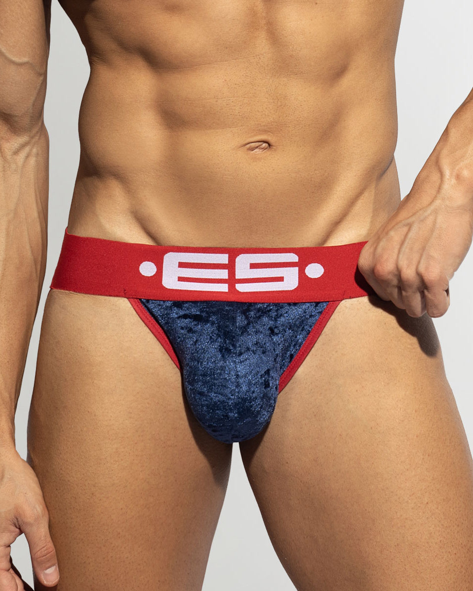 ES Collection Velvet Jockstrap Navy