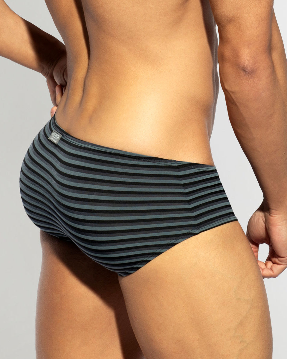 ES Collection Grey Stripes Brief Black