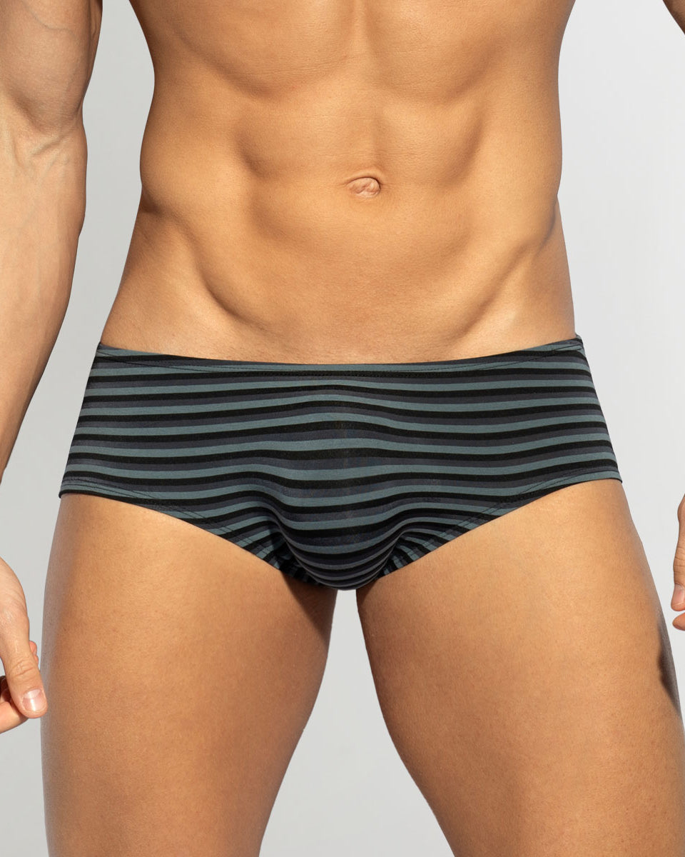 ES Collection Grey Stripes Brief Black