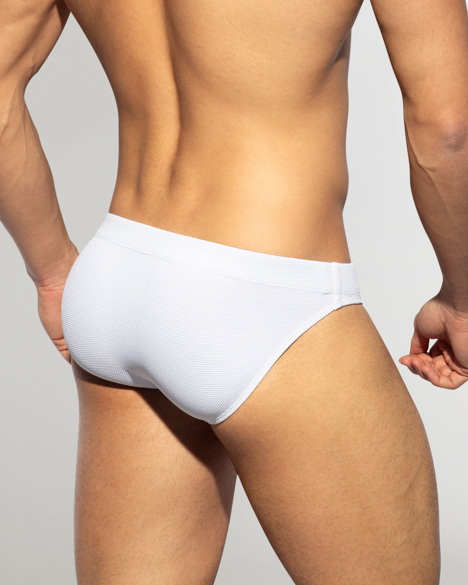 ES Collection Pique Swim Brief White