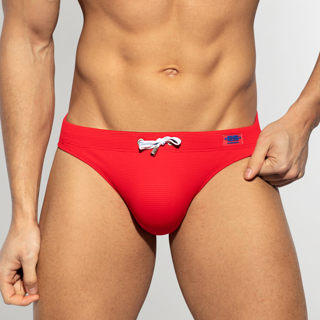 ES Collection Pique Swim Brief Red