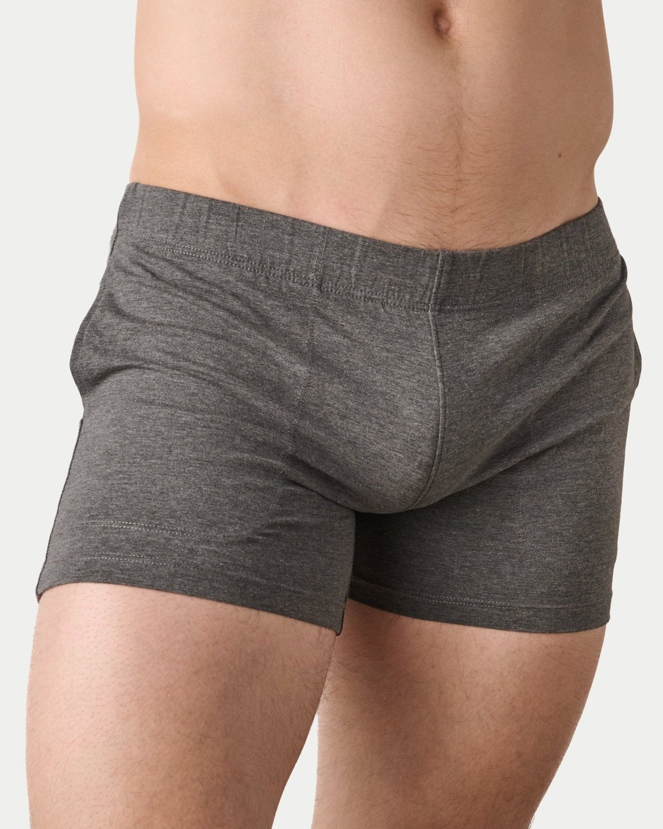 Awry Flow 4 Inch Short V2 Heather Gray — men's sculpting bamboo athletic short, front view