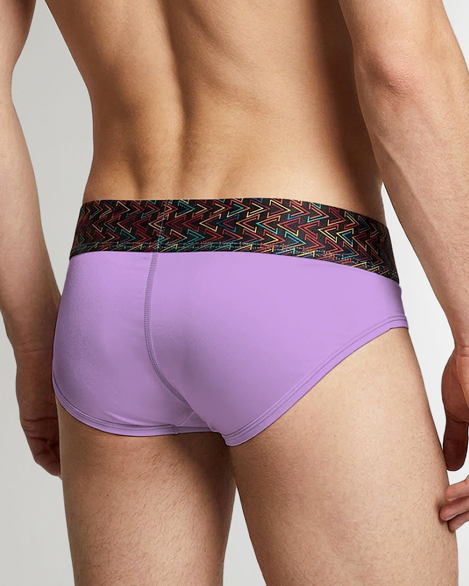 Geronimo Vibe Brief Purple - men's cotton modal brief underwear, back view