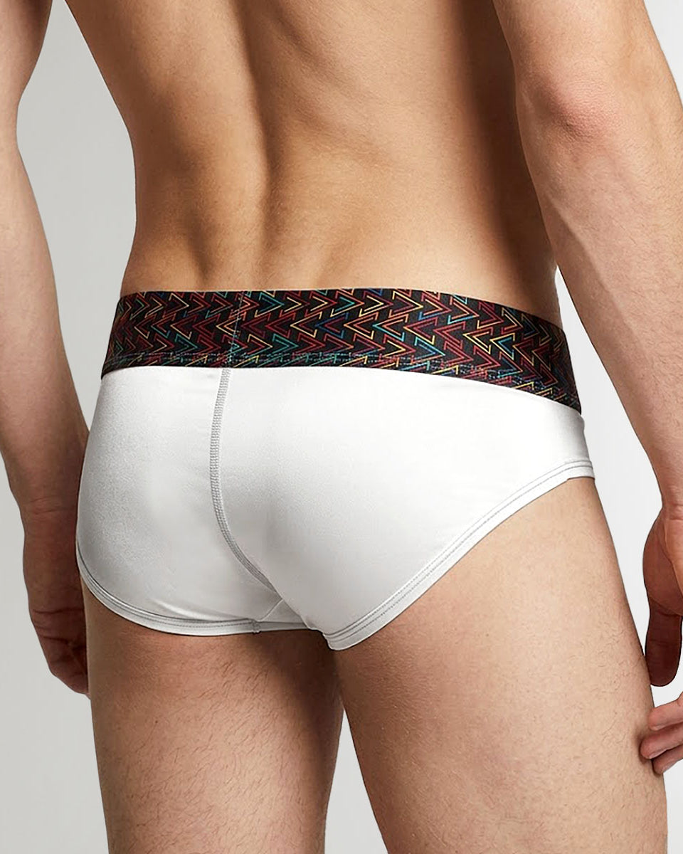Geronimo Vibe Brief White - men's cotton modal brief underwear, back view