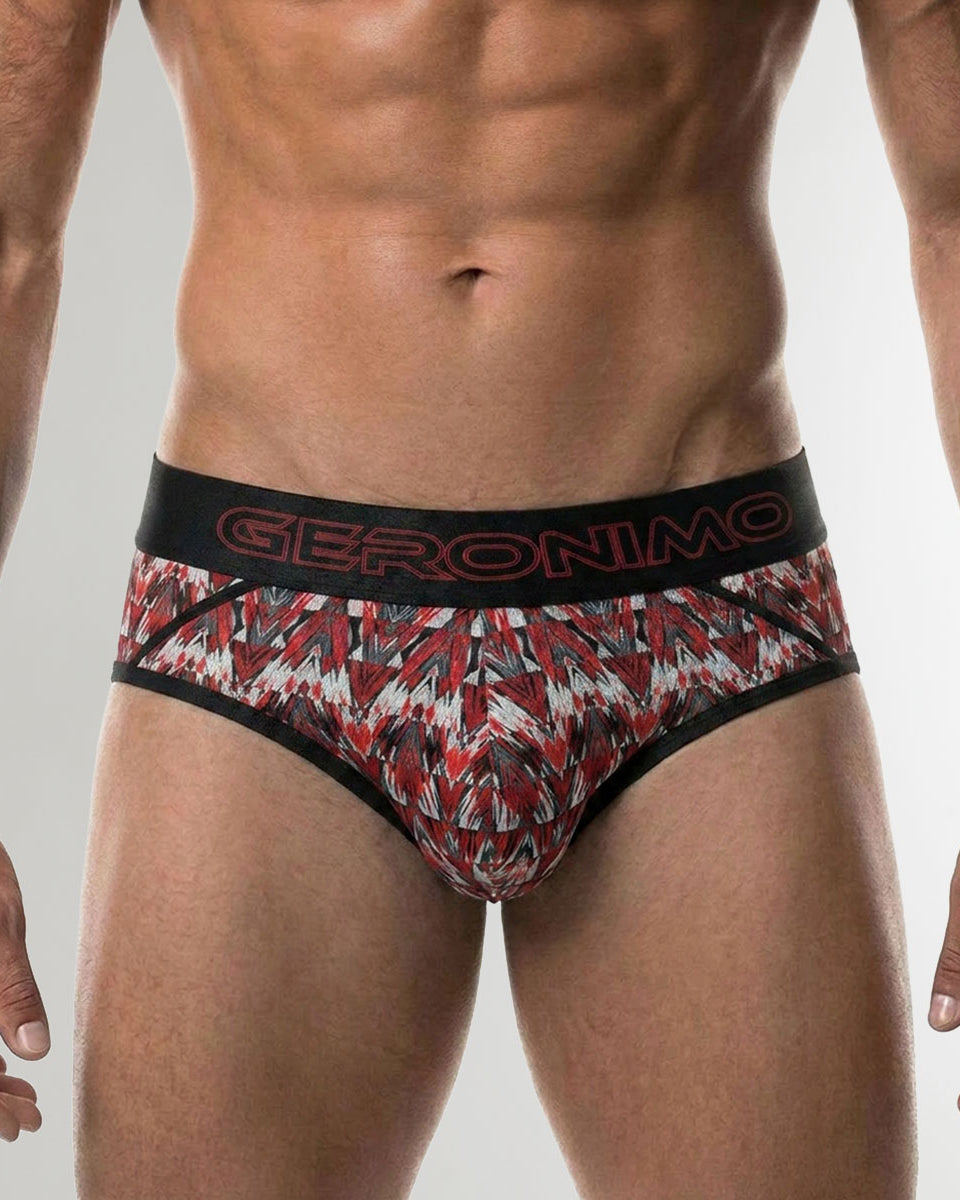 Geronimo Modern Mosaic Brief Red
