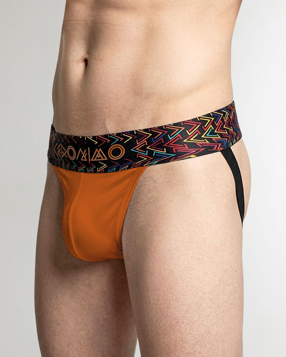 Geronimo Vibe Jockstrap Orange - men's cotton modal jockstrap underwear, back view