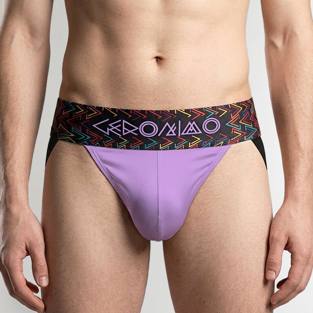Geronimo Vibe Jockstrap Purple - men's cotton modal jockstrap underwear, front view