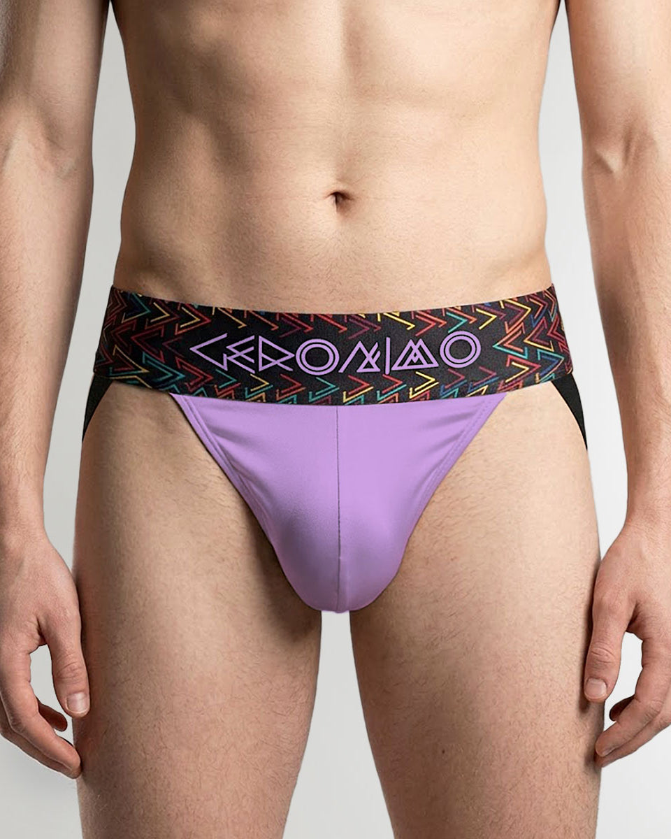 Geronimo Vibe Jockstrap Purple - men's cotton modal jockstrap underwear, front view