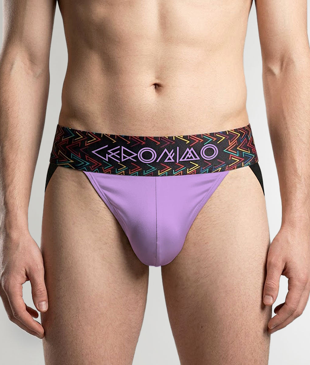 Geronimo Vibe Jockstrap Purple - men's cotton modal jockstrap underwear, front view