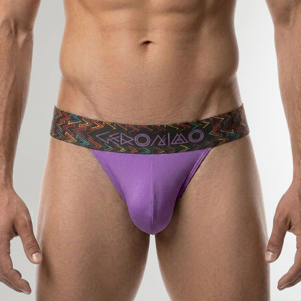 Geronimo Vibe Jockstrap Purple - men's cotton modal jockstrap underwear, front view