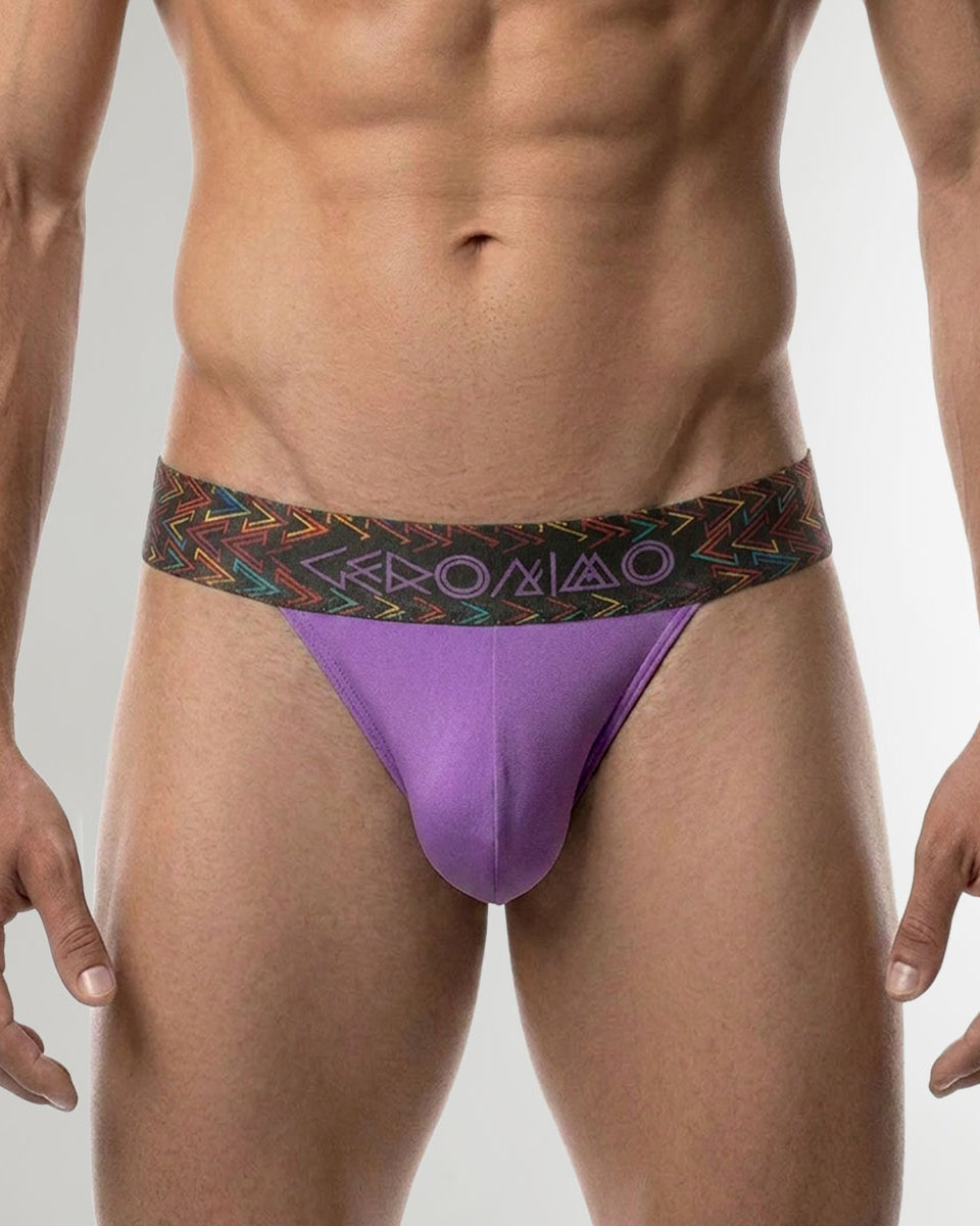 Geronimo Vibe Jockstrap Purple - men's cotton modal jockstrap underwear, front view