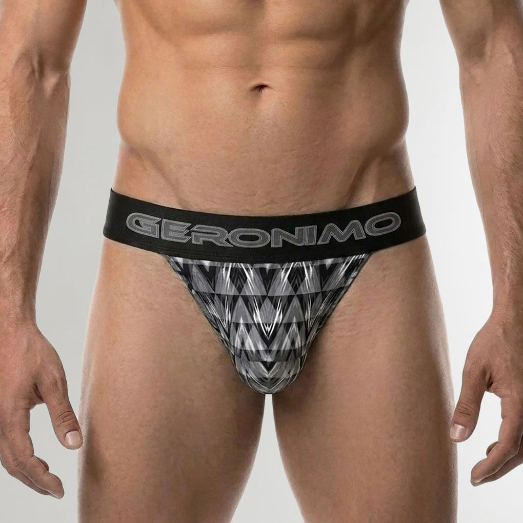 Geronimo Modern Mosaic Jockstrap Black