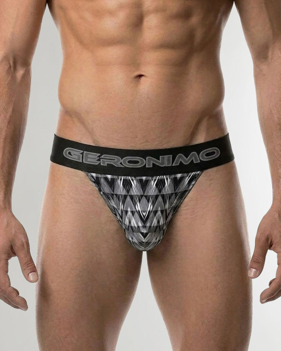 Geronimo Modern Mosaic Jockstrap Black