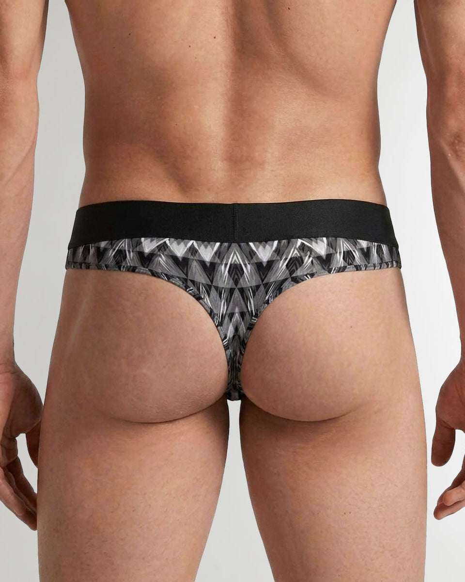 Geronimo Modern Mosaic Thong Black