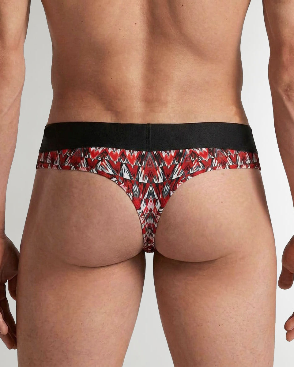 Geronimo Modern Mosaic Thong Red