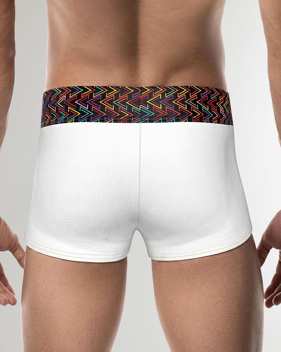 Geronimo Vibe Trunk White - men's cotton modal trunk underwear, back view