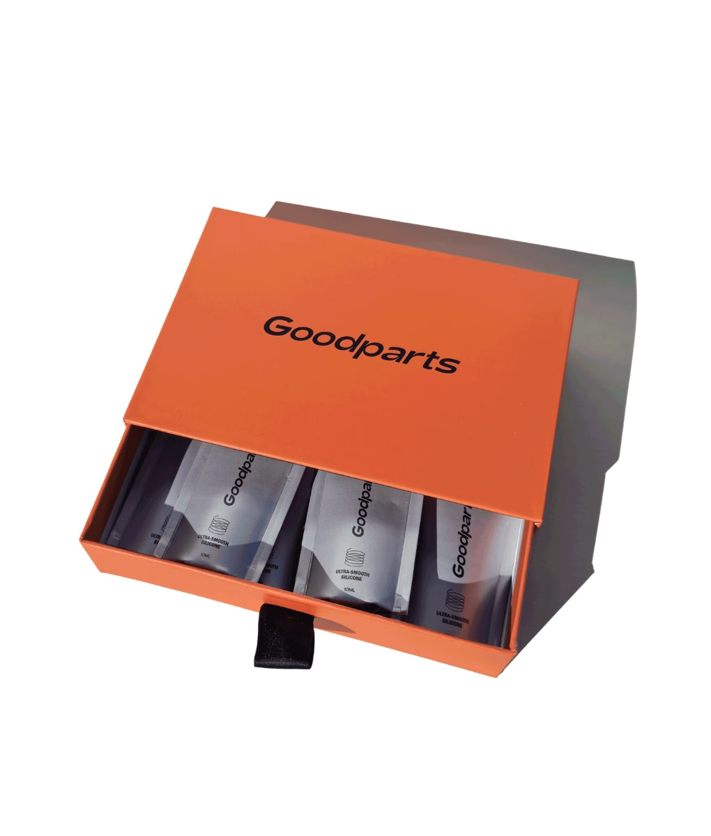Goodparts Silicone Cruisers — travel-ready single-use lube packets for men