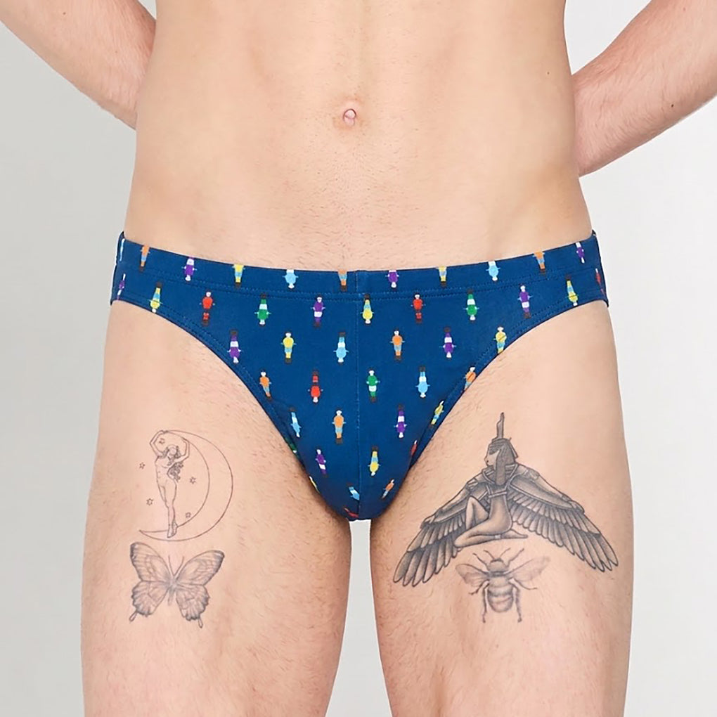 HOM Calcio Swim Micro Brief Navy Print