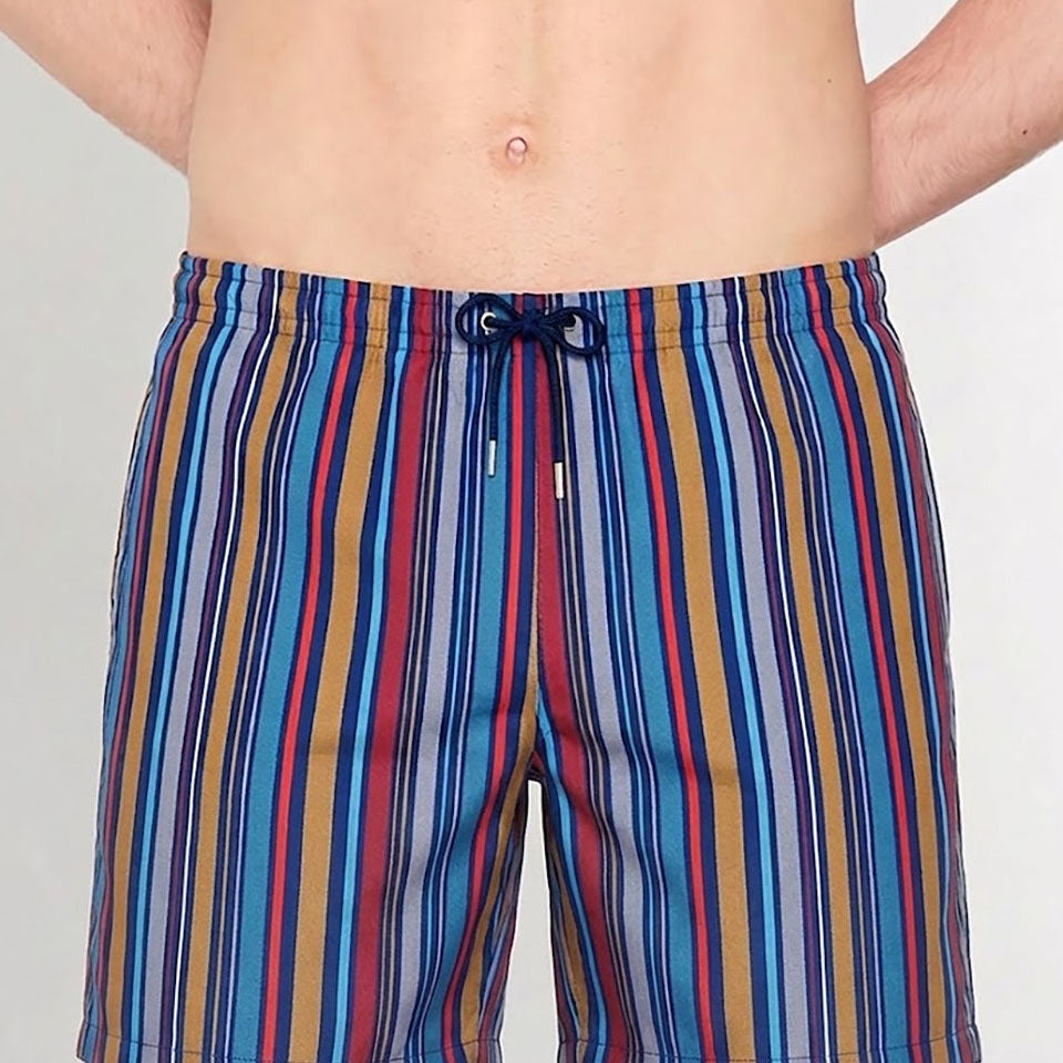 HOM Marni Beach Boxer Multicolor Stripes - men's board shorts front view