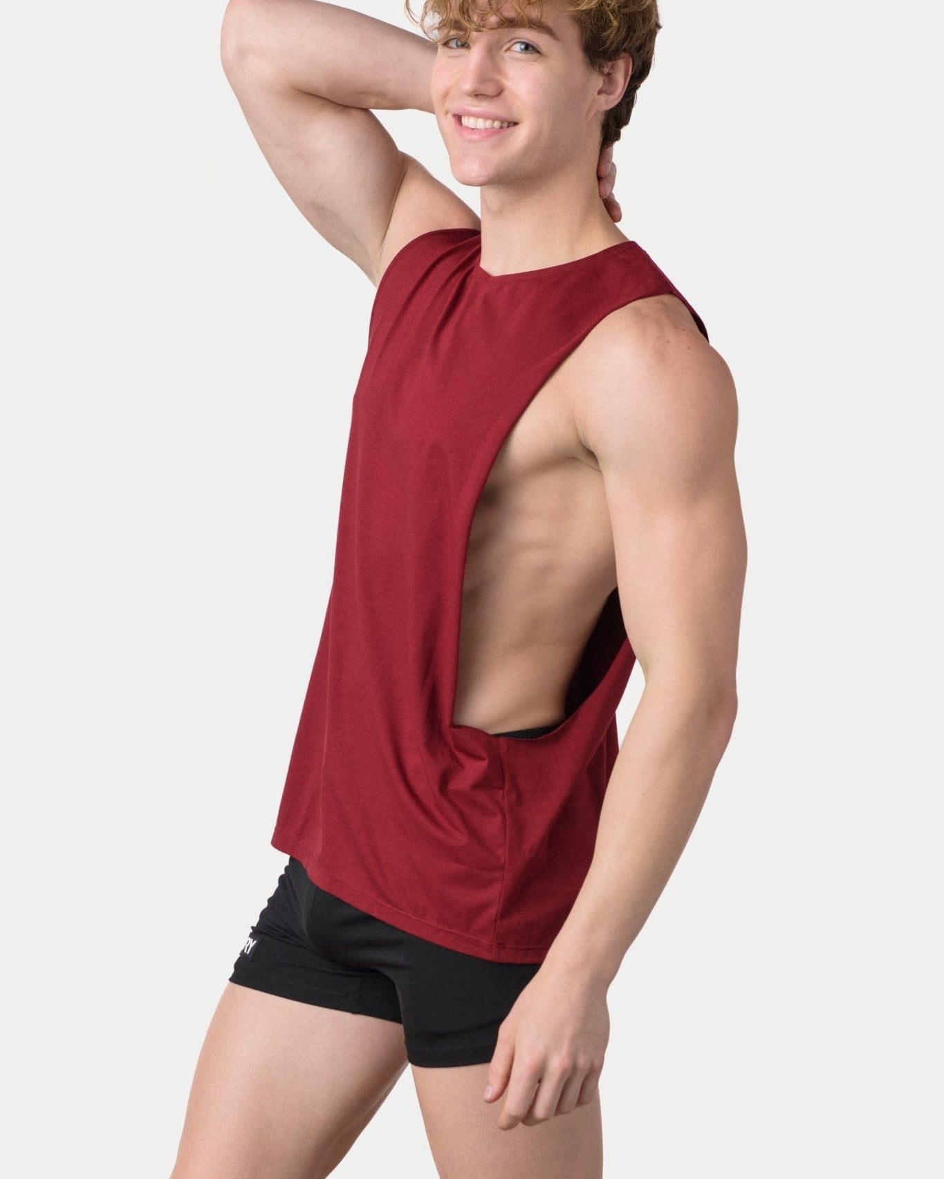 Awry Impact Tank Maroon — rear view showing open back and ventilation design