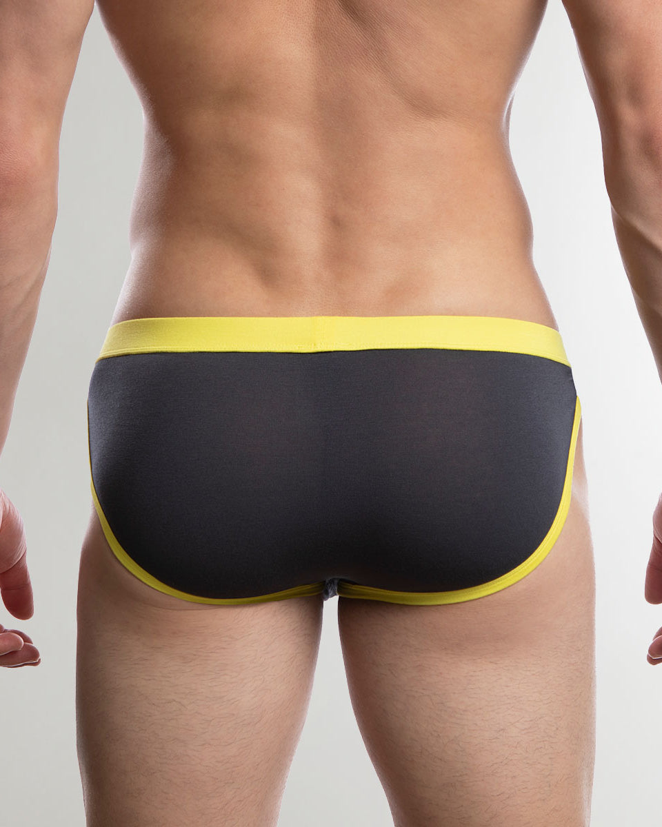 Jack Adams Modal Muscle Sport Cut Brief Grey-yellow