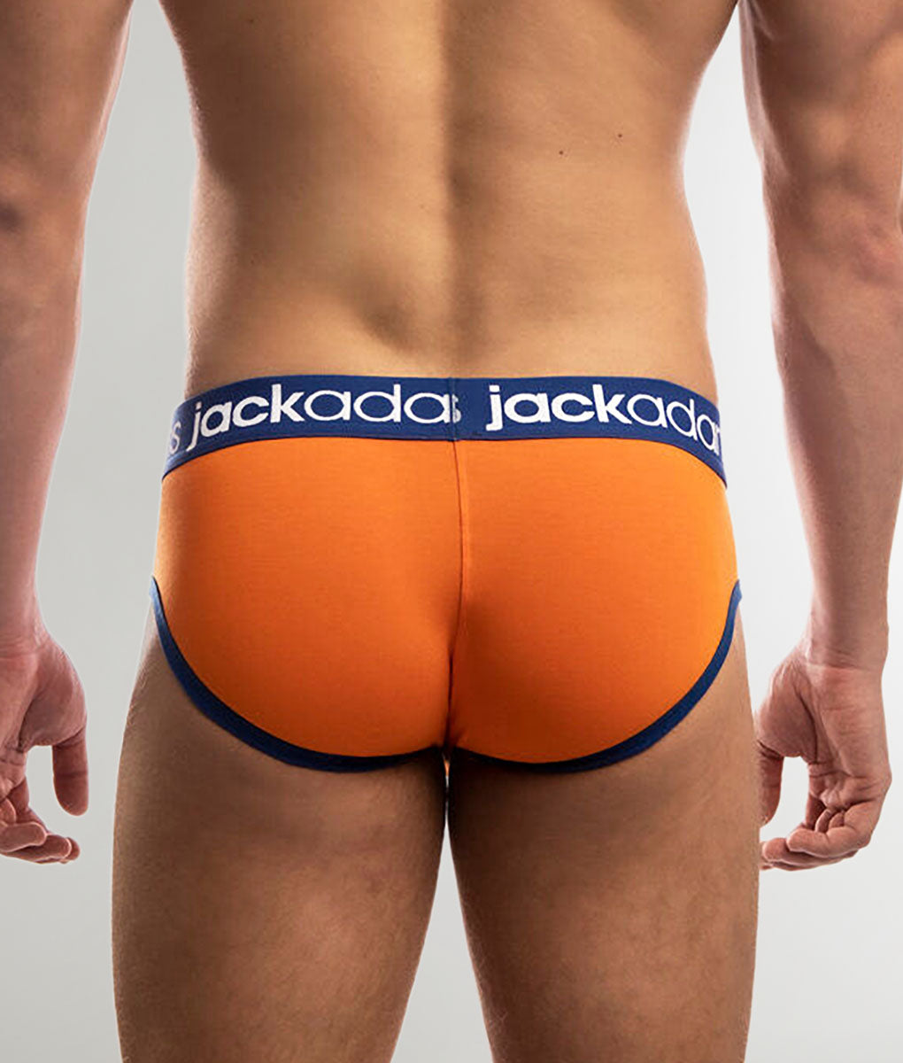 Jack Adams Icon Cool Modal Brief Orange - men's modal brief full-coverage back view
