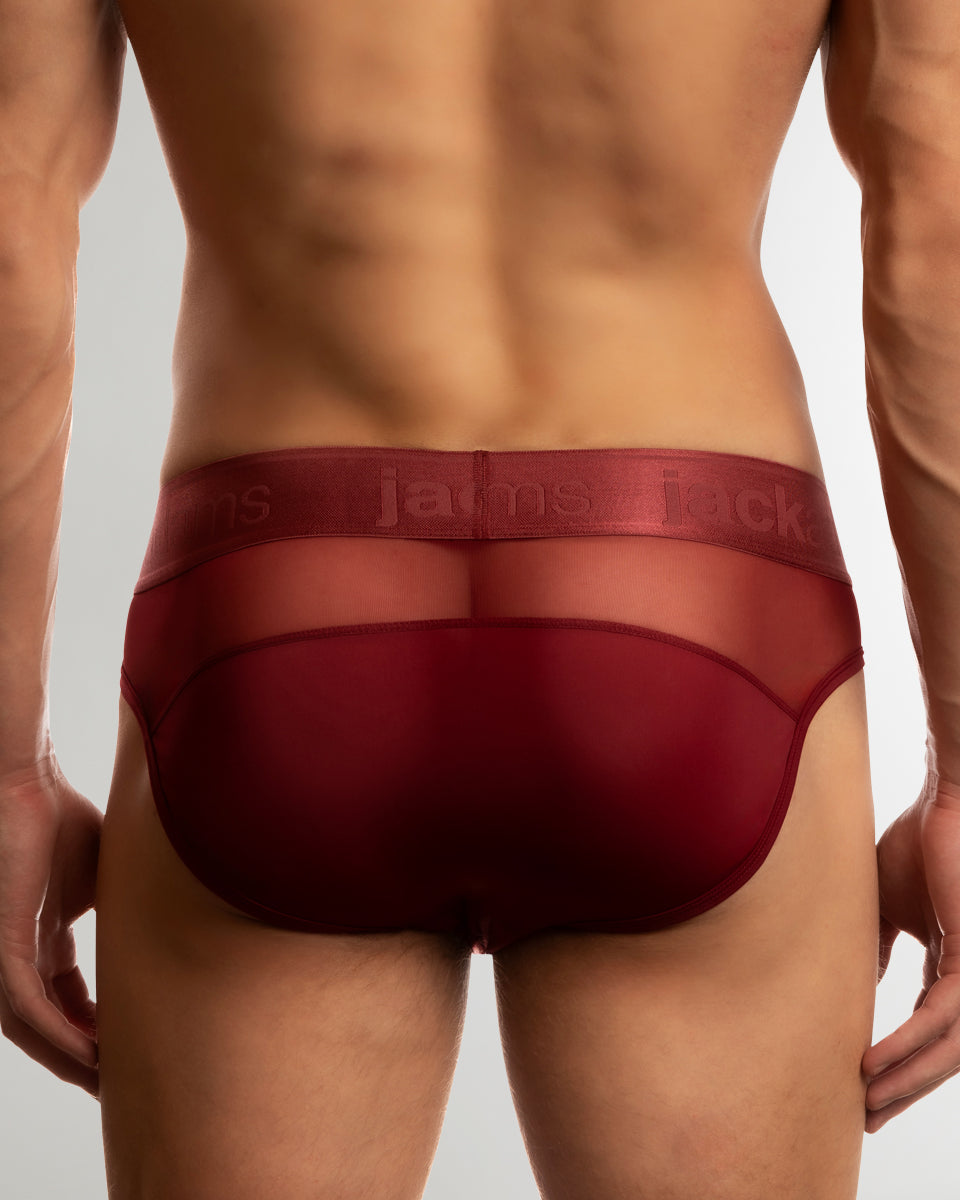 Jack Adams Monochrome Mesh Brief Tibetan-red