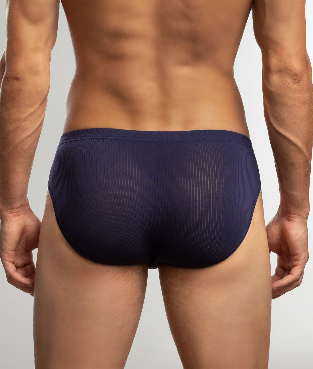 Jack Adams Barely There Modal Bikini Brief Kashmir - mens bikini briefs soft ribbed modal low rise, profile view