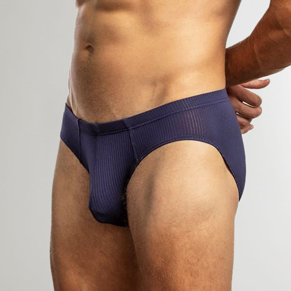 Jack Adams Barely There Modal Bikini Brief Eclipse - mens bikini briefs low rise ribbed modal, profile view