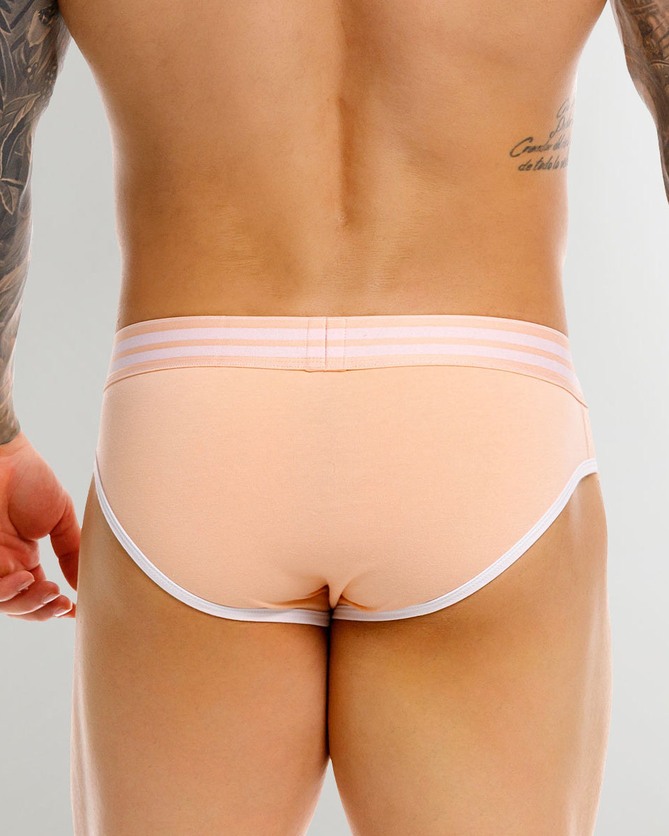 JOR College Brief Tangerine - men's low-rise cotton brief, back view