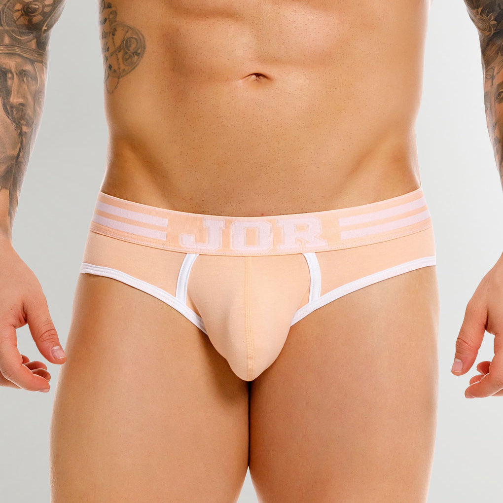 JOR College Brief Tangerine - men's low-rise cotton brief, front view