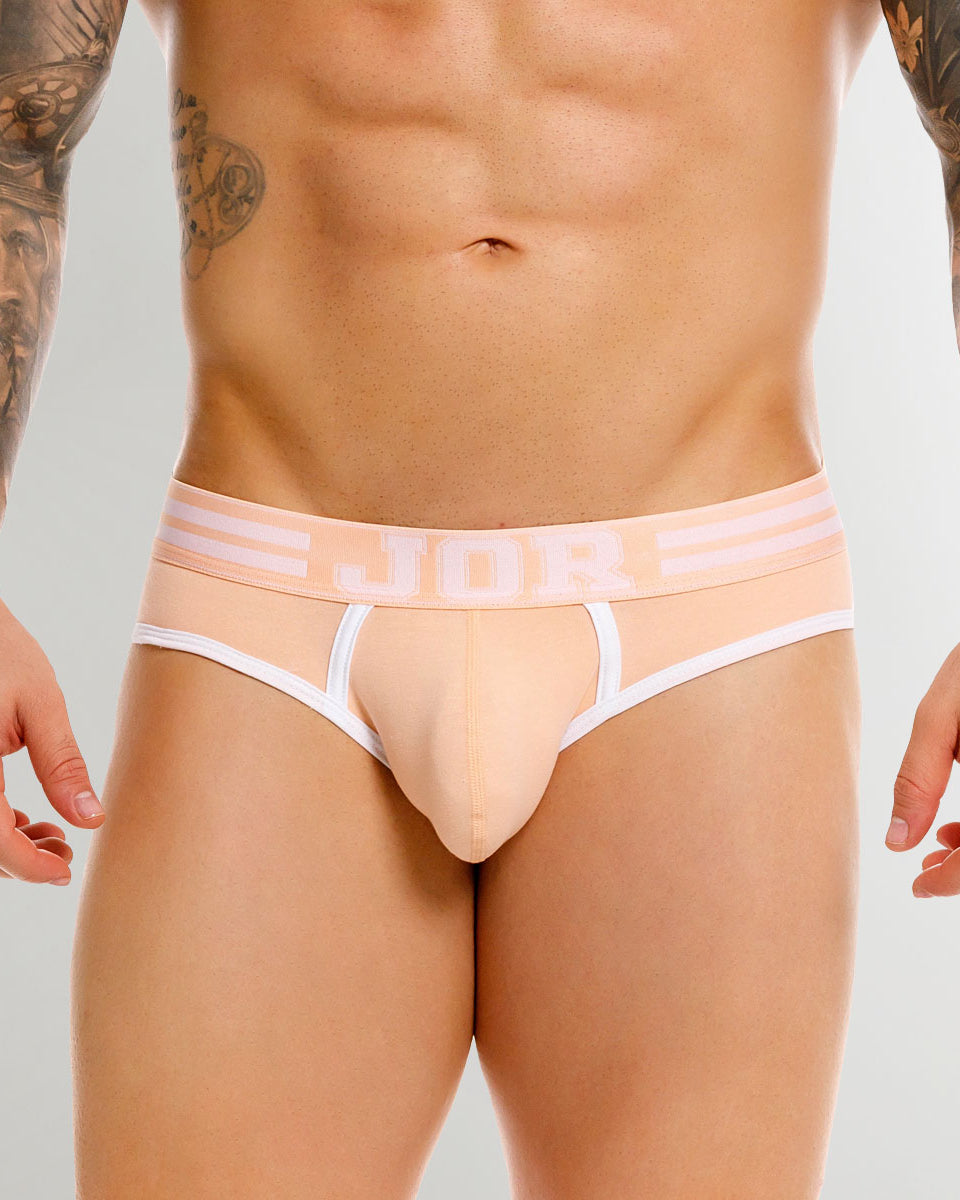 JOR College Brief Tangerine - men's low-rise cotton brief, front view