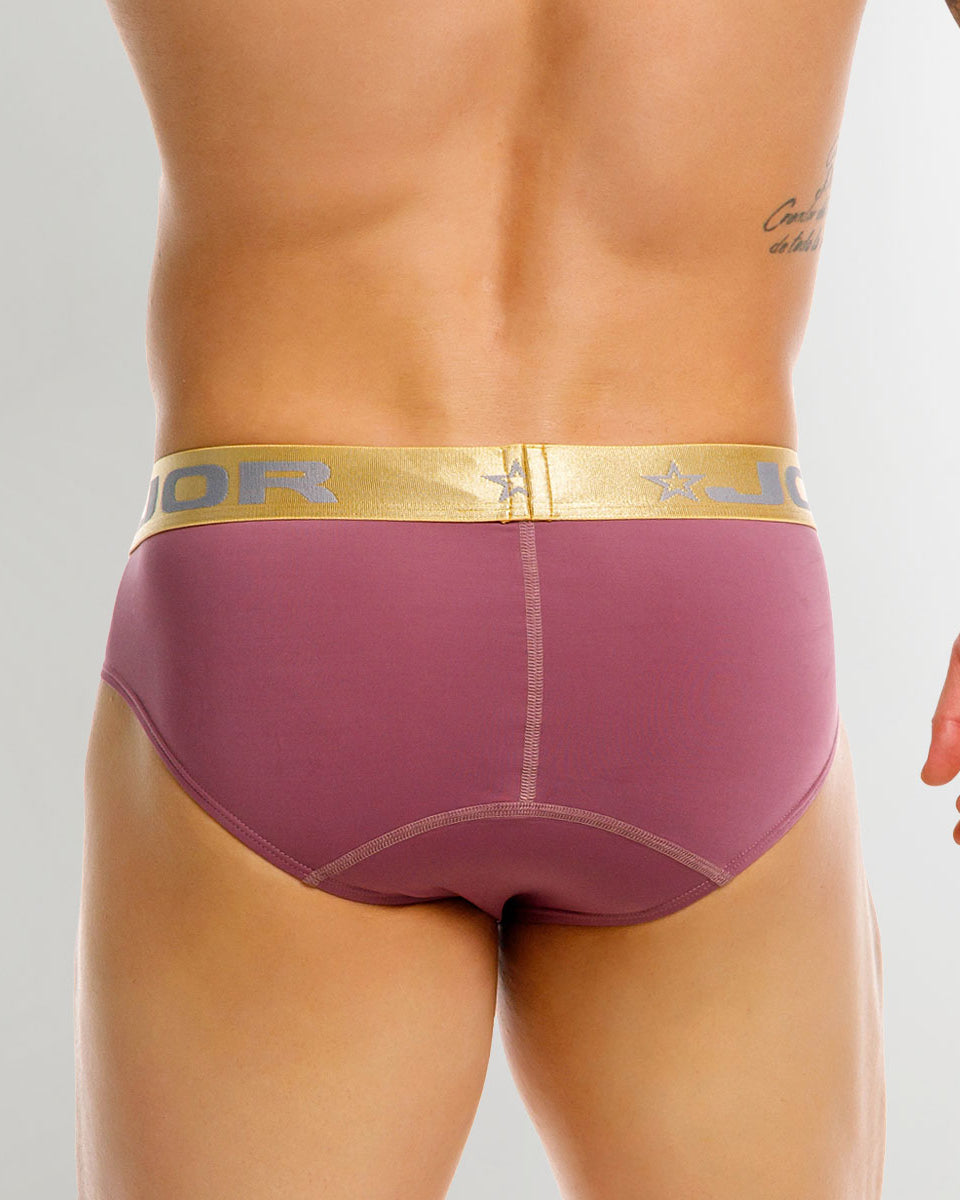 JOR Soho Brief Wine - men's low-rise microfiber brief with full back coverage, back view