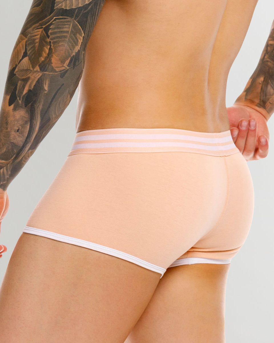 JOR College Trunk Tangerine - men's low-rise cotton trunk, back view